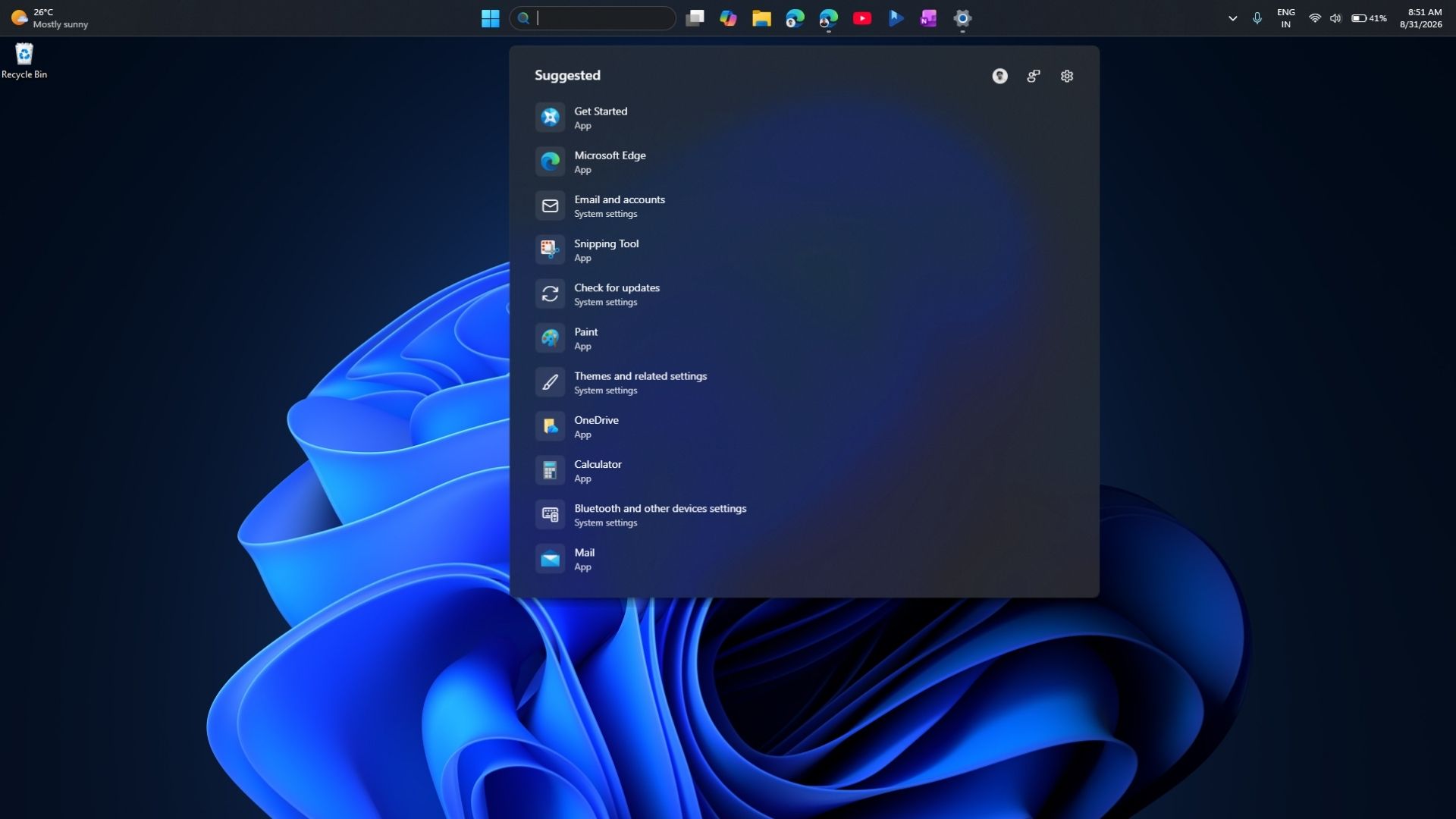 Updated Windows 11 Search interface introduced after the August optional update