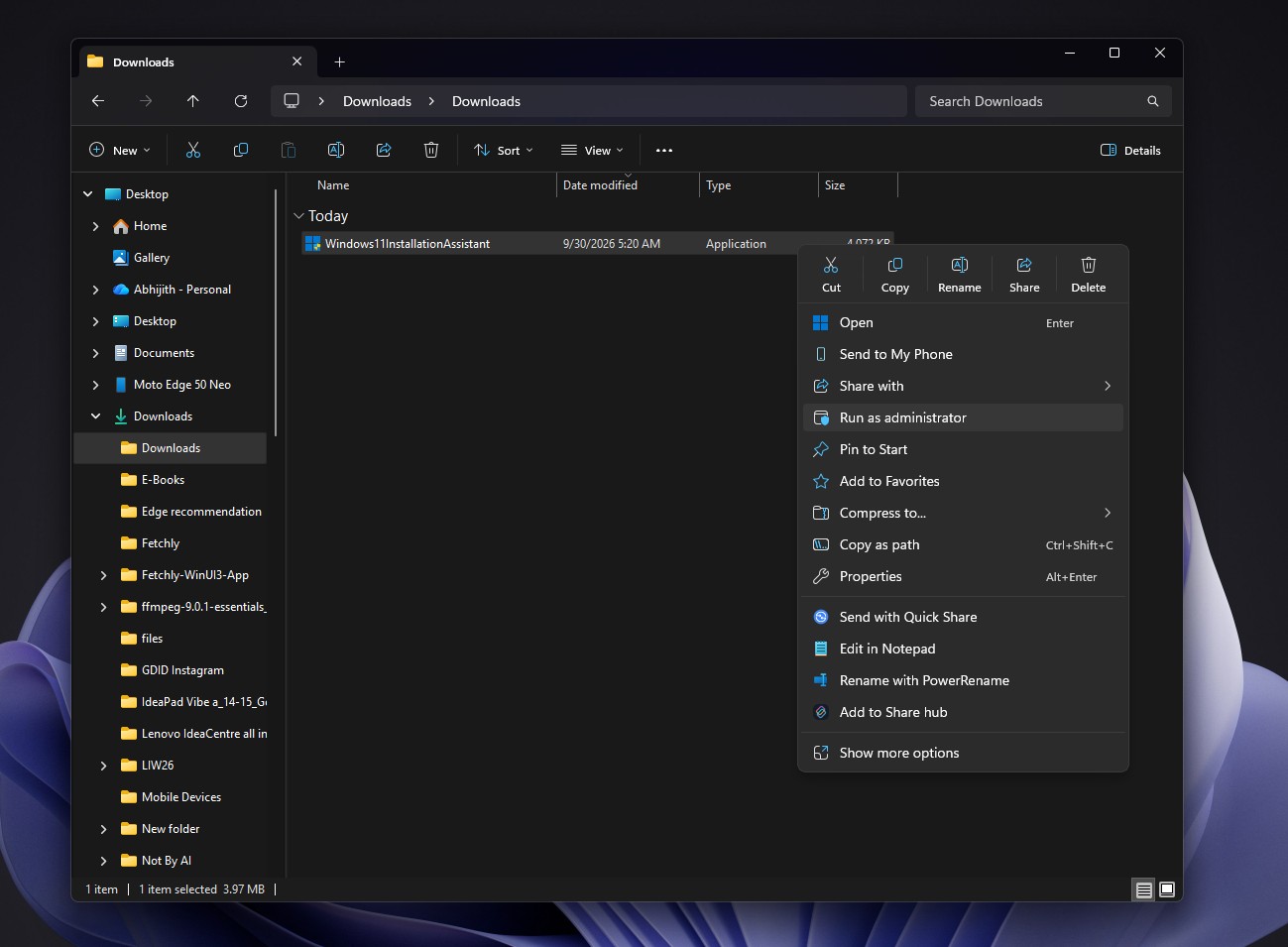 Running the Windows 11 Installation Assistant