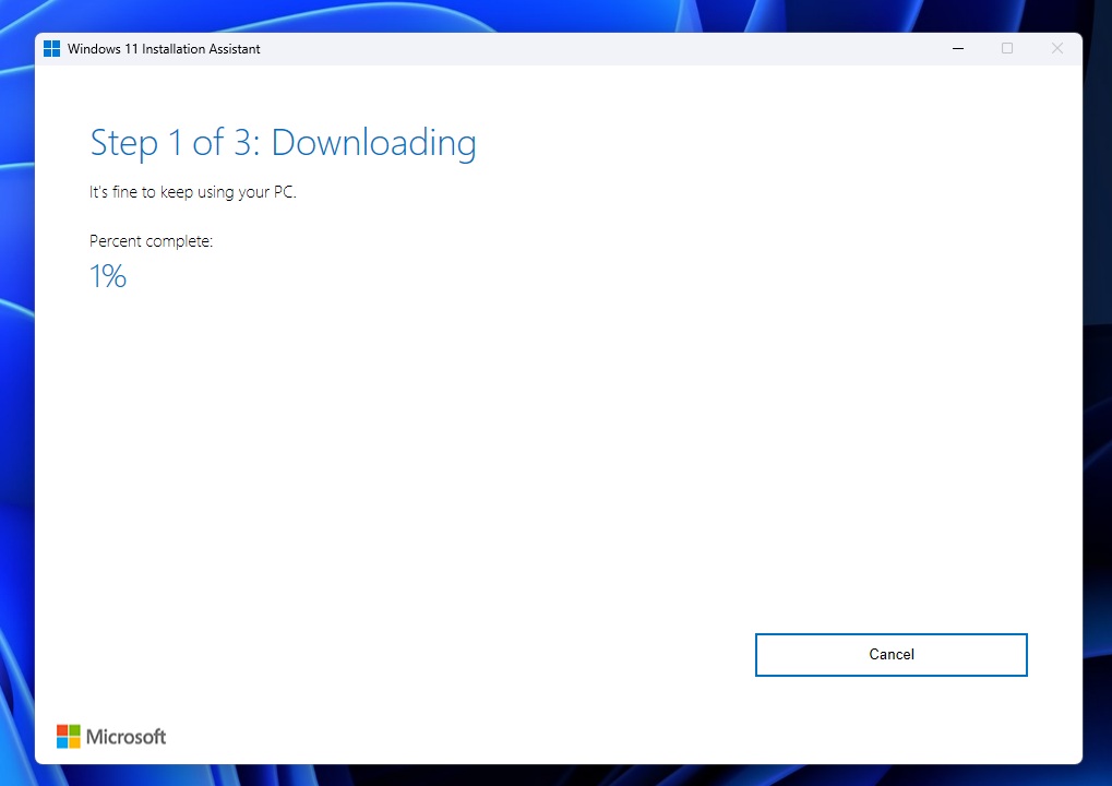 Windows 11 update installation progress