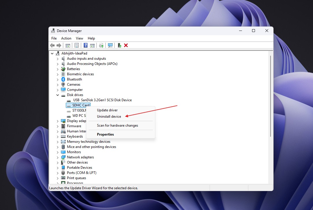 Removing a phantom USB drive through Device Manager