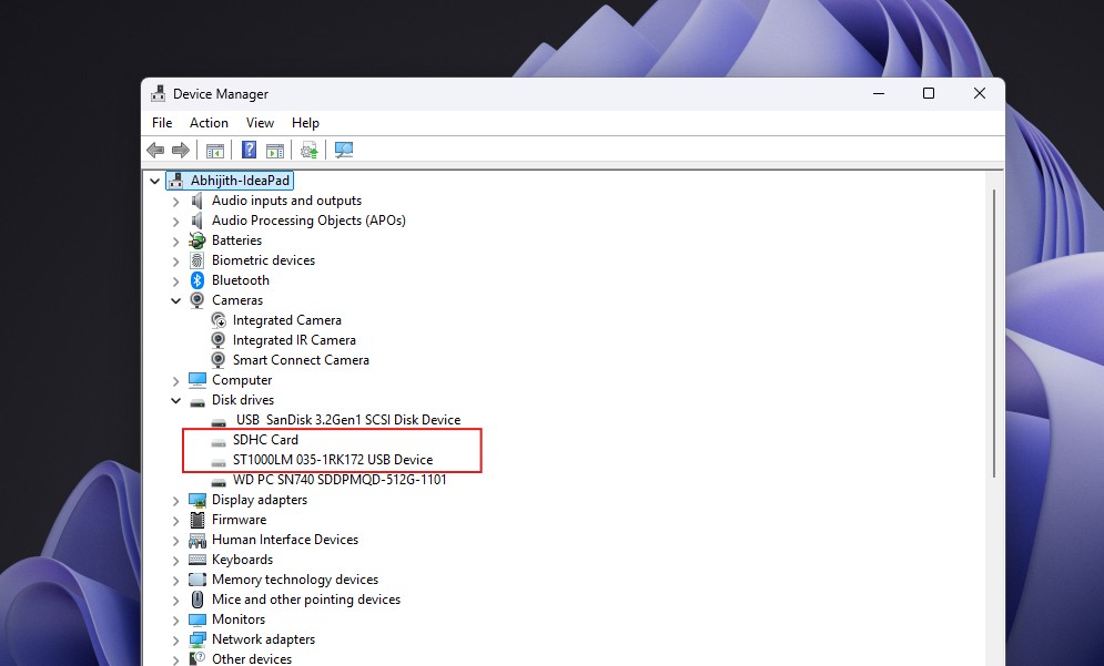 Phantom USB devices listed under Disk drives