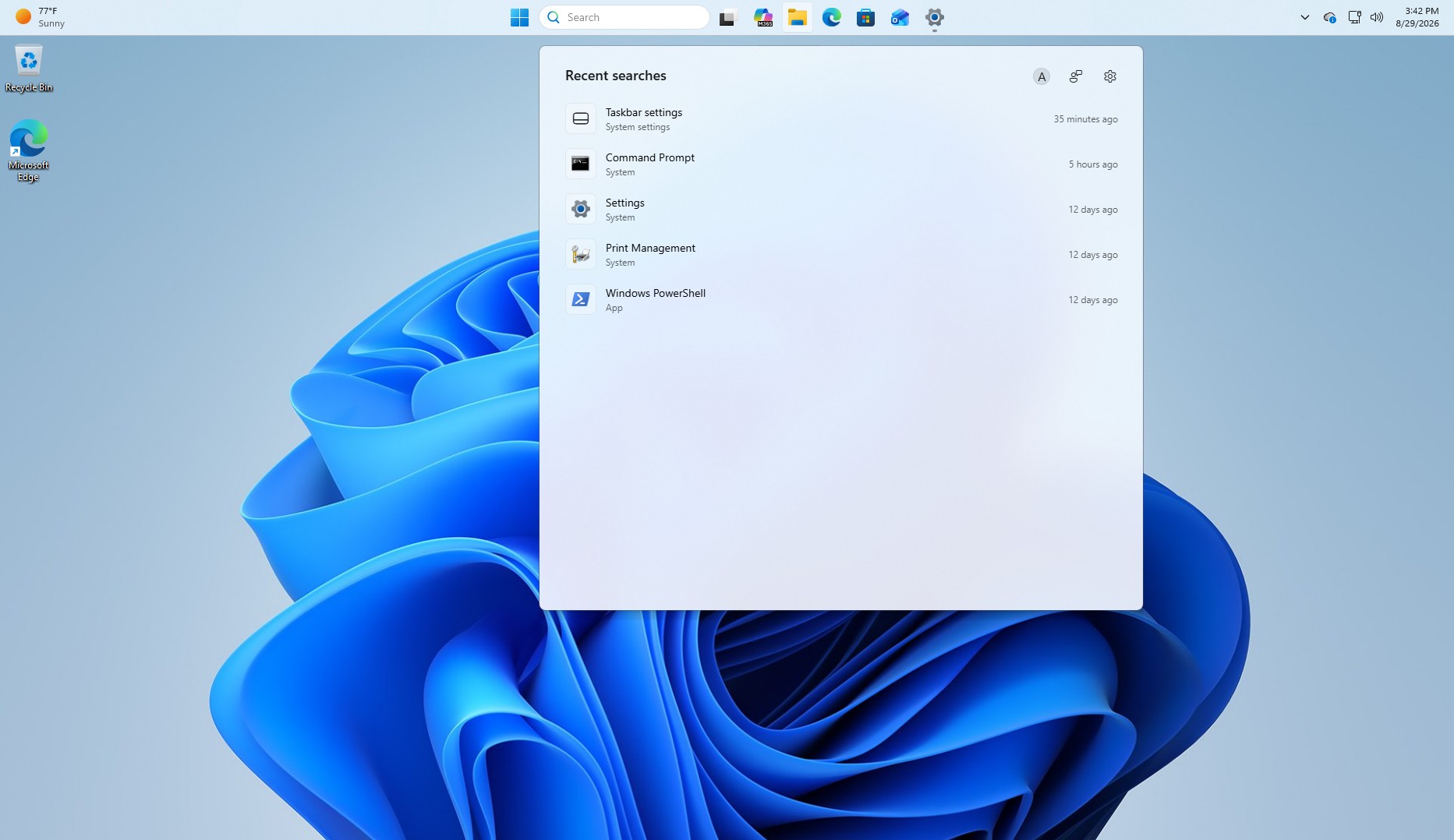 Cleaner Search experience in Windows 11