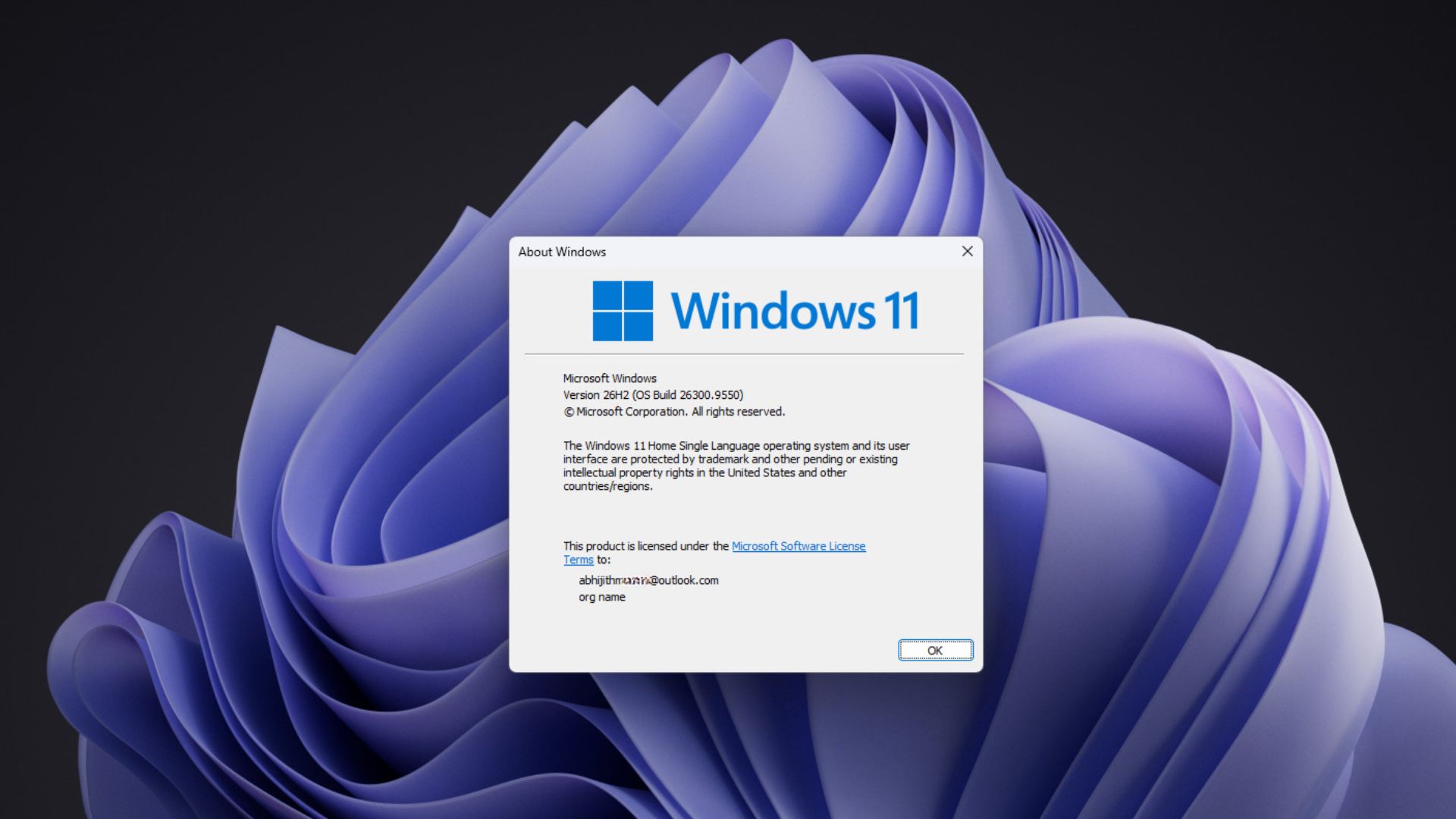 Windows 11 26H2 Build 26300.9550