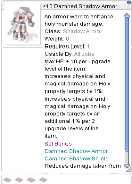 Cheap Ragnarok Online(US) Chaos +10 Damned Shadow Armor