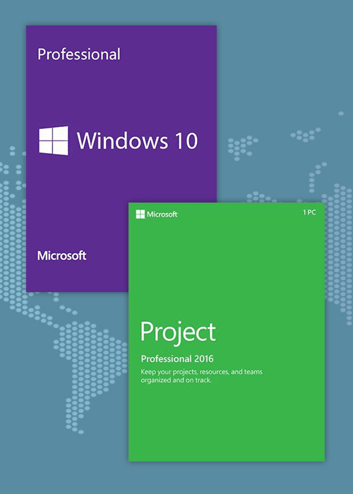 Cheap Software  Windows10 PRO OEM + Project Professional 2016 Keys Pack