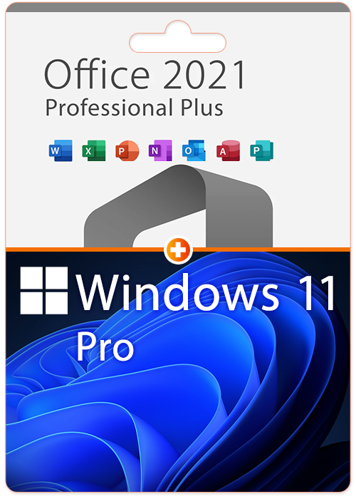 MS Windows 11 Pro OEM +MS Office2021 Professional Plus CD Keys Pack