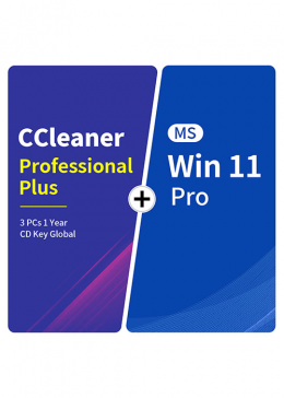 CCleaner Professional Plus 3 PCs 1 Year CD Key Global+MS Win 11 Pro Pack